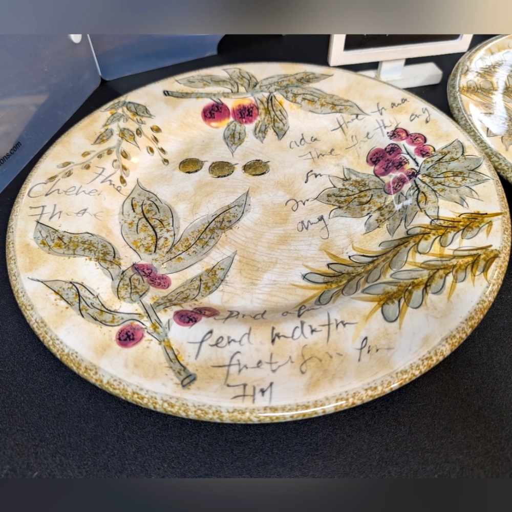 Sorento hand painted collection vintage 11" heavy ceramic dinner plate